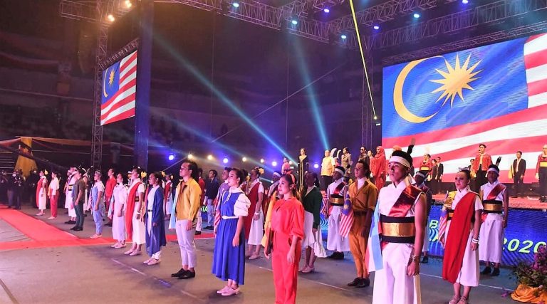 Malaysians performing during a Malaysia Day celebration.