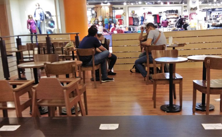 Not many people are dining in.