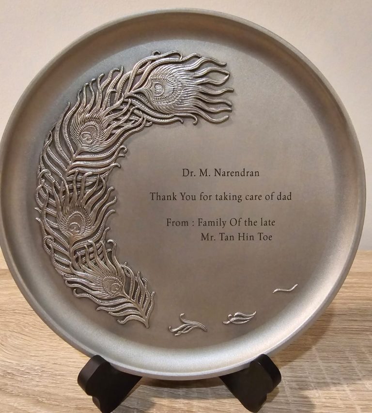 Pewter tribute eases pain of losing long-time patient, friend