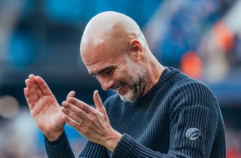 Pep Guardiola at Eithad Stadium on Oct 6, 2024. Image by Manchester City
