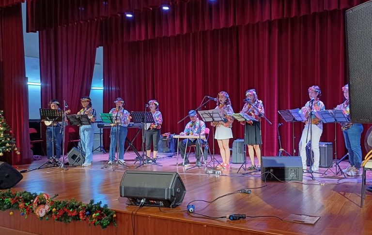 Singers entertaining residents at St Francis Xavier Home for the Elderly in Kuala Lumpur with Christmas songs on Dec 17, 2024.
