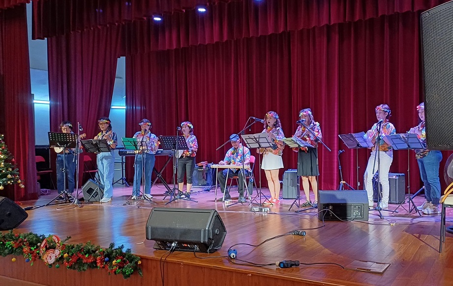 Singers entertaining residents at St Francis Xavier Home for the Elderly in Kuala Lumpur with Christmas songs on Dec 17, 2024.