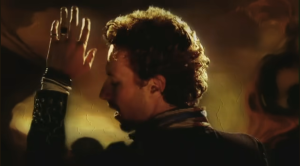 Chris Martin of Coldplay in the Viva la Vida music video.