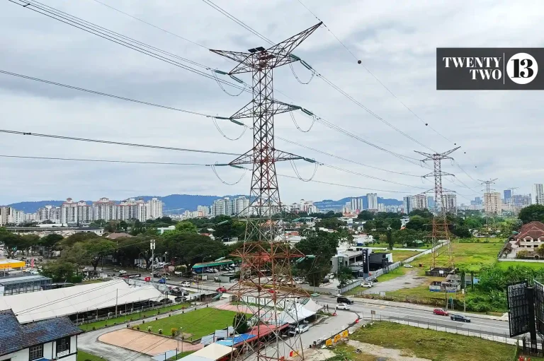 Electric towers in Ampang, Kuala Lumpur.