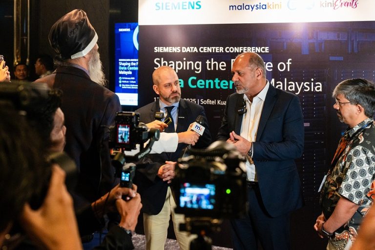Digital Minister Gobind Singh Deo speaking to reporters at the Siemens Data Centre Conference titled 'Building the Future of Data Centres in Malaysia' held in Damasara, Selangor on Feb 13, 2025.