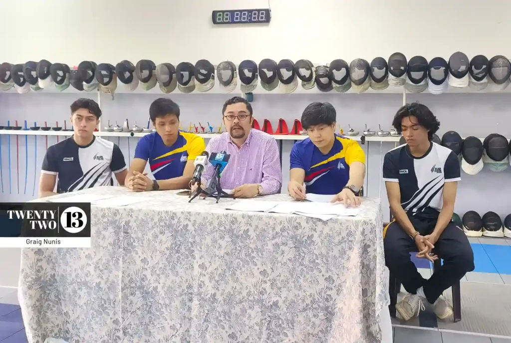 Badroel Rizwan Bahar speaks to members of the press at Centrepoint Bandar Utama this morning (March 3, 2025). Image: Graig Nunis/Twentytwo13