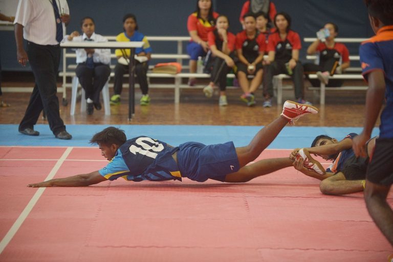 Kabaddi athletes participating in an event in Malaysia.