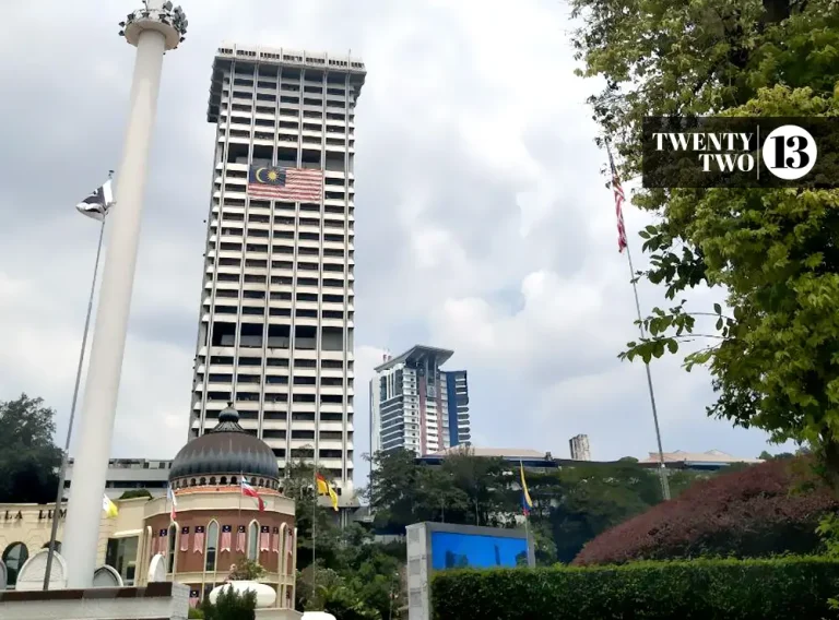 View of Bukit Aman's old and new buildings from Dataran Merdeka.