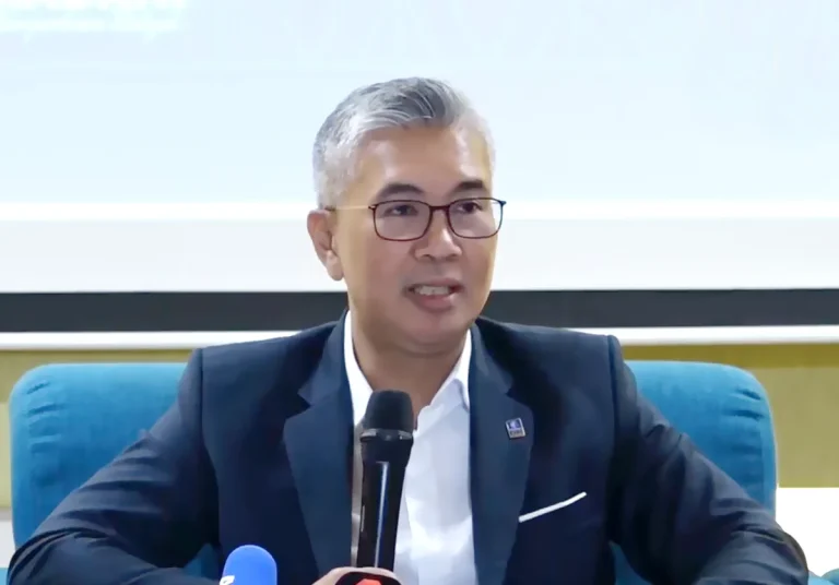 Investment, Trade, and Industry Minister Tengku Datuk Seri Zafrul Abdul Aziz at a press conference in Putrajaya on April 7, 2025.