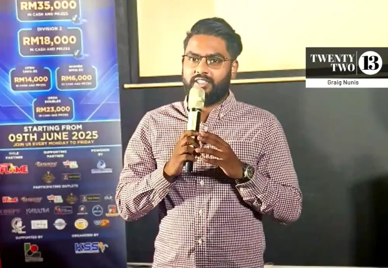 Batu MP P. Prabakaran speaking at an event on May 17, 2025.