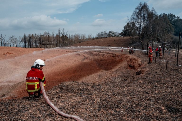 Fire and rescue personnel putting out the fire following the explosion at Putra Heights, Selangor on April 1, 2025.