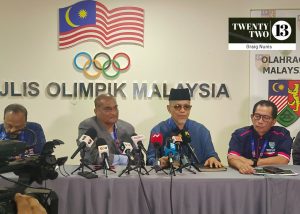 Datuk Karim Ibrahim (second from left) and Datuk Seri Shaidan Kassim (third from left) at the Malaysia Athletics AGM at Wisma OCM in Kuala Lumpur on June 15, 2025.