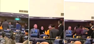 A series of screengrabs shows an episode between two MPs in the Dewan Rakyat on Aug 14, 2025.