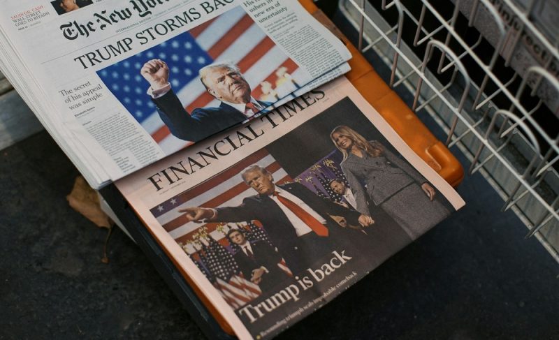 US President Donald Trump is on the front page of the New York Times and Financial Times after earning his second stint in the White House.