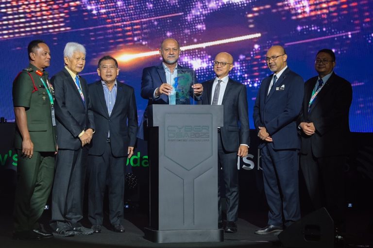 Officials at the launch of the CyberDSA 2025 at MITEC, KL on Sept 30, 2025.
