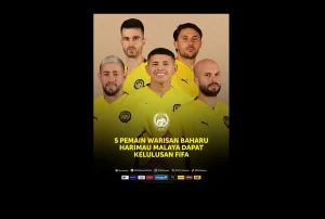 Image of five players who recently received their Malaysian citizenship.