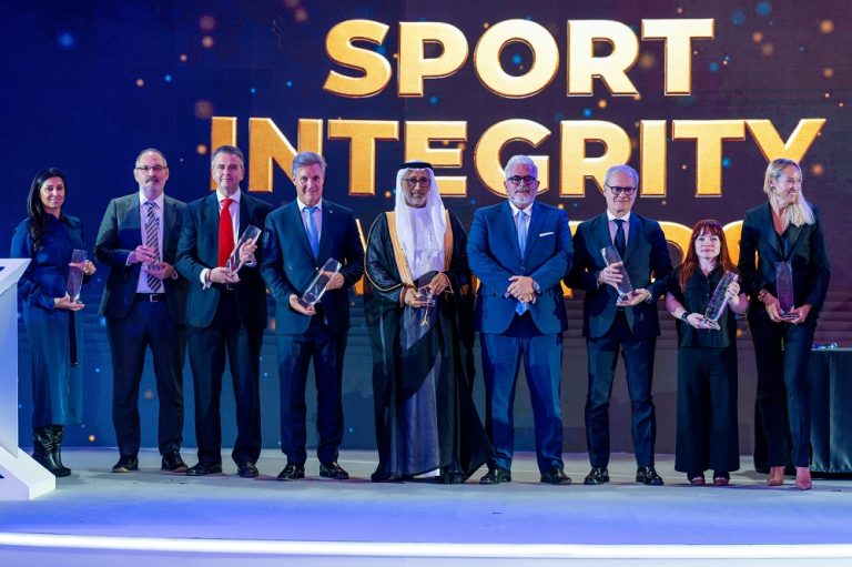 Recipients of the SIGA Sport Integrity Award during the ceremony in Riyadh on Nov 17, 2025.
