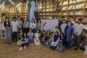 The writers of Broken A Young Writers' Anthology with Brigitte Rozario, the editor and mentor of Junior Writers Programme.
