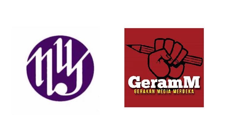 The logos of the National Union of Journalists Malaysia and Gerakan Media Merdeka (Geramm)