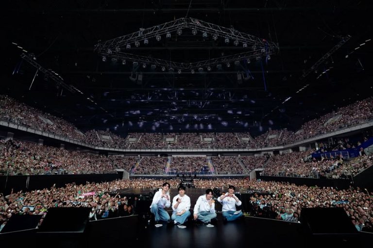 Members of South Korean pop band Day6 on the stage at the Axiata Arena Stadium in Bukit Jalil, Kuala Lumpur on Jan 31, 2026.