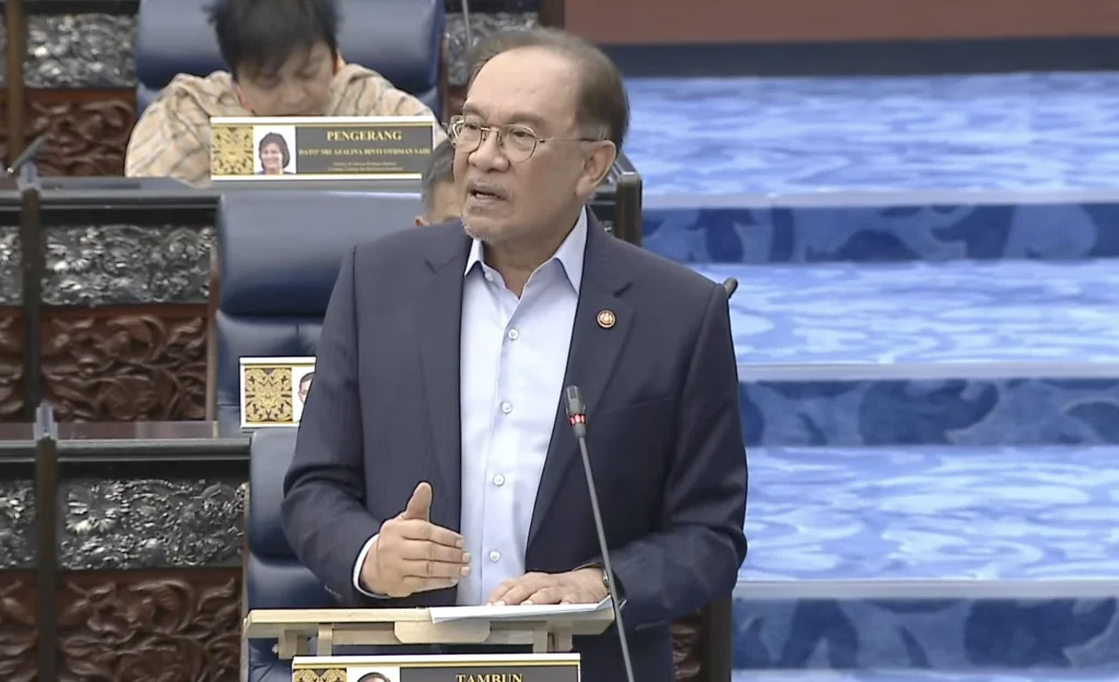 Prime Minister Datuk Seri Anwar Ibrahim in the Dewan Rakyat during the Prime Minister Question Time session on Feb 24, 2026.