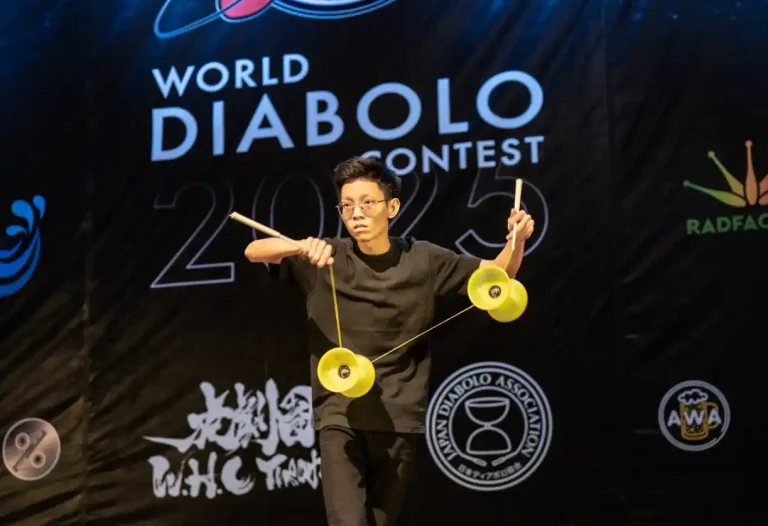 Ong Hock Eng in action at the World Diabolo Contest 2025.