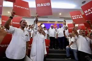 Datuk Seri Hamzah Zainuddin and several other Bersatu members at the Rest event on Feb 14, 2026.