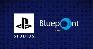 Logo of PlayStation Studios and Bluepoint Games.