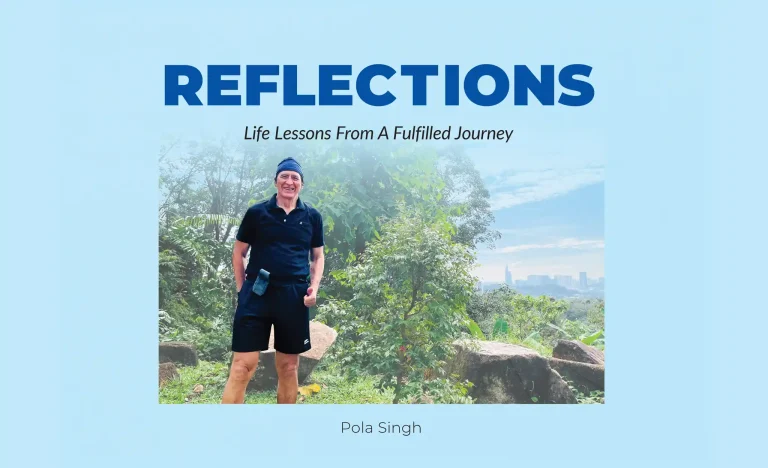 The cover of Dr Pola Singh's third book Reflections: Life Lesons From a Fulfilled Journey.