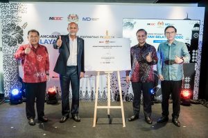 Digital Minister Gobind Singh Deo joined by several other representatives from the ministry at the launch of the Southern Zone Digital Economy Office in Johor Bahru on April 16, 2026.