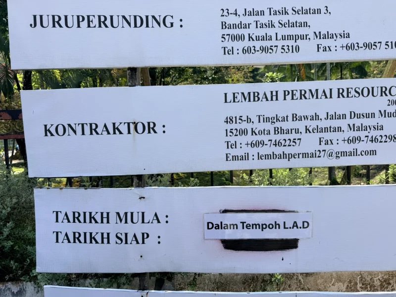 A notice board at Bukit Kiara shows that the LAD is in force.