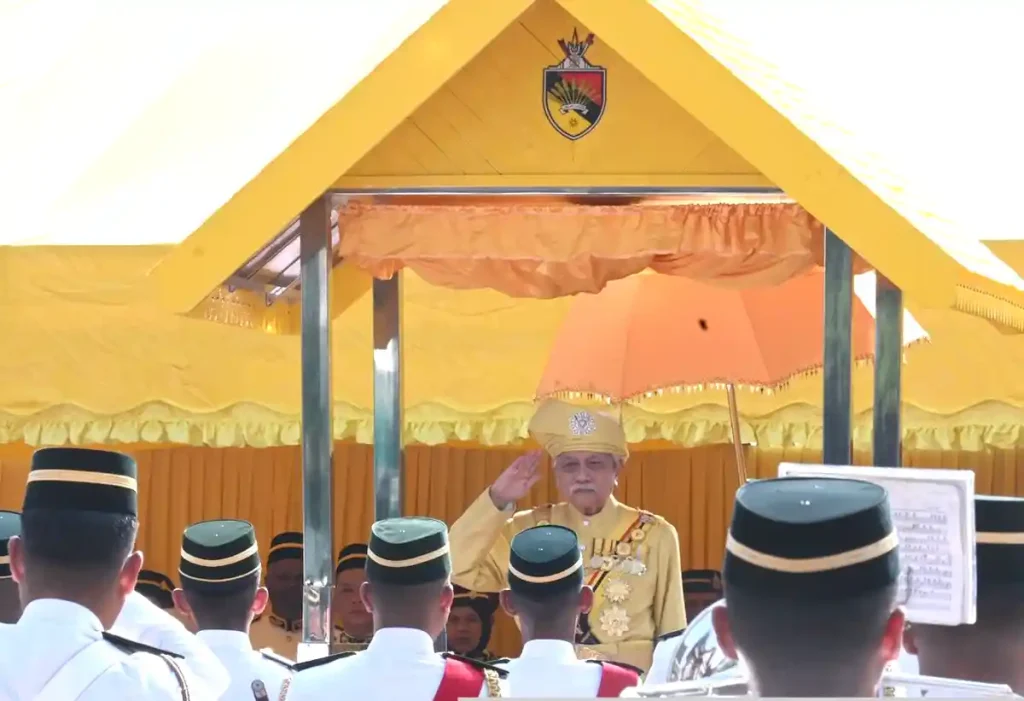 Tuanku Muhriz Tuanku Munawir just before opening the state legislative assembly in March 2026.