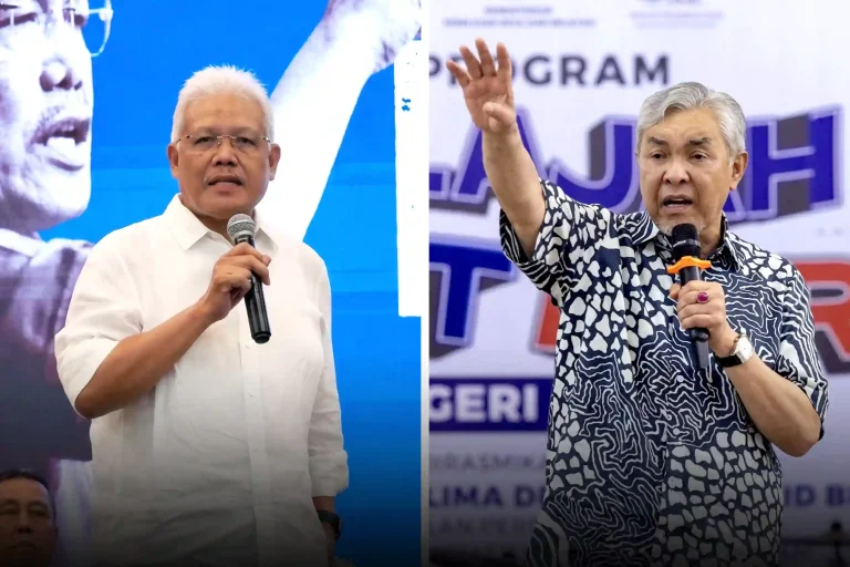 Datuk Seri Hamzah Zainudin (left) and Datuk Seri Ahmad Zahid Hamidi.
