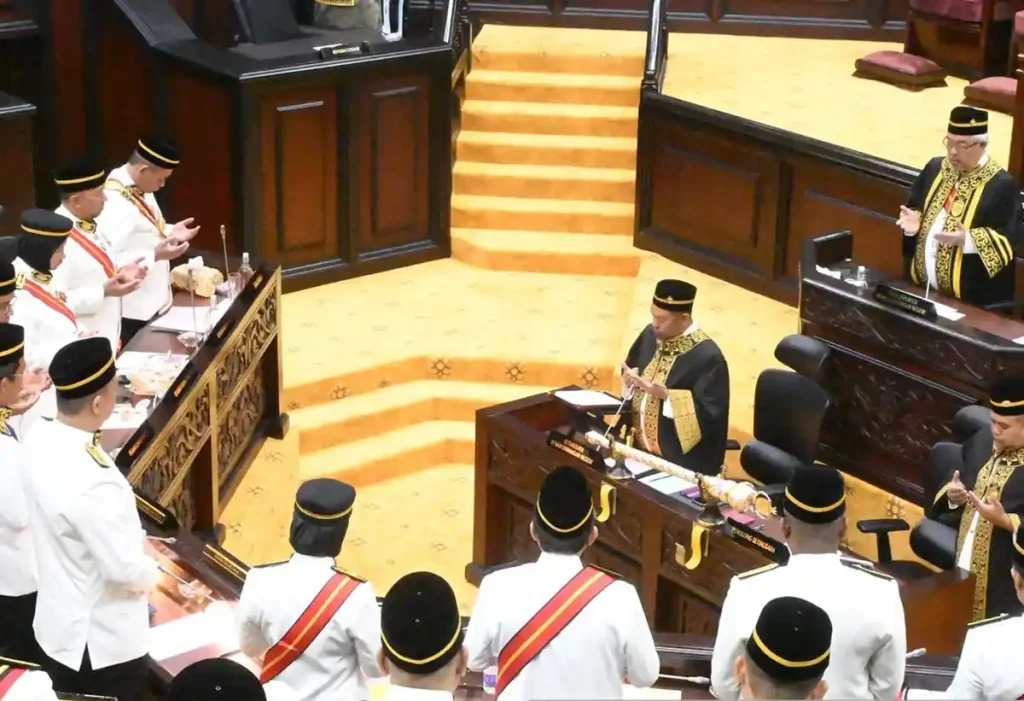 The opening ceremony of the Negeri Sembilan state assembly on April 23, 2026.