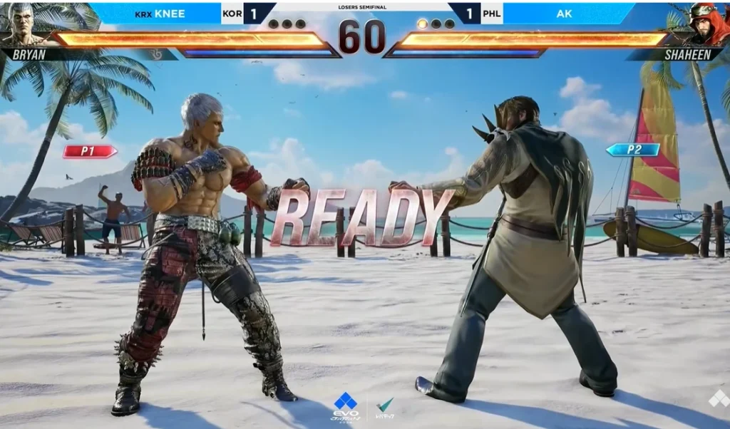 A scene from TEKKEN 8 Top 8 at Evo Japan 2026.