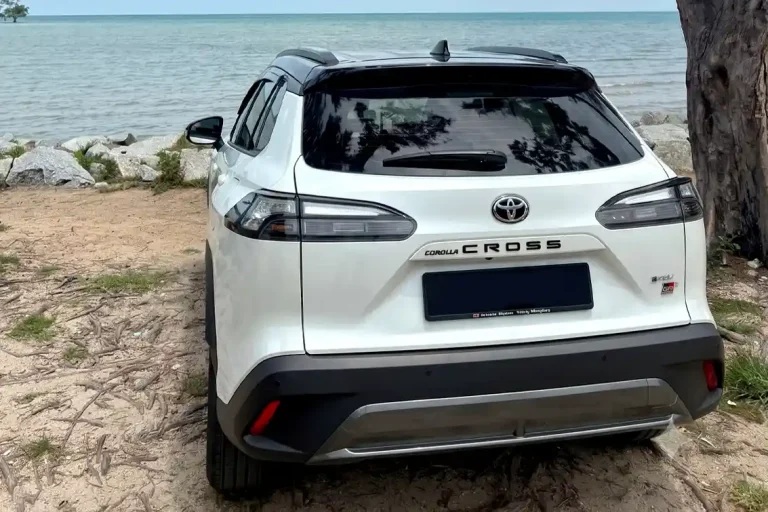 A Toyota Yaris Cross HEV parked at Port Dickson.