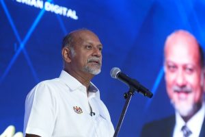 Digital Minister Gobind Singh Deo speaking at the 2025 Digital Ministry Service Excellence Recognition Ceremony in Putrajaya on July 21, 2026.