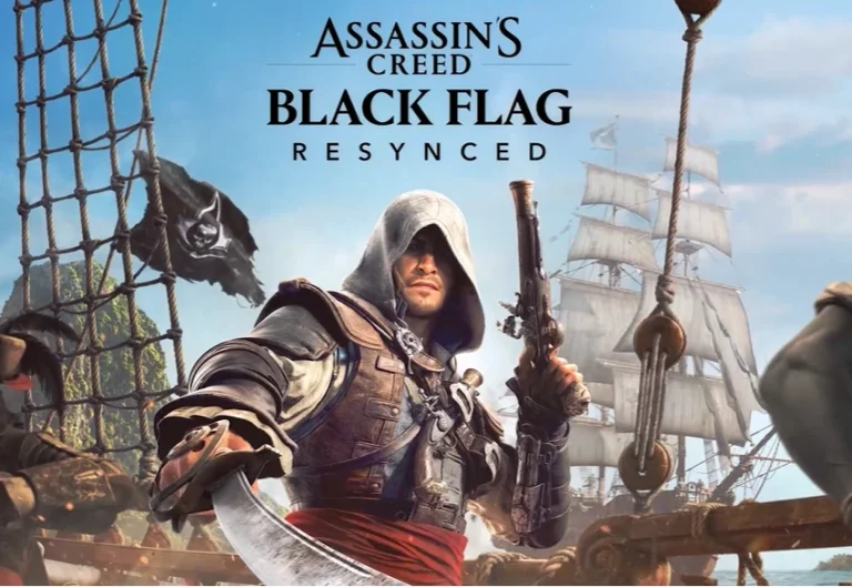 The cover of the latest game from Ubisoft, Assasins Creeds Black Flag: Resynced.