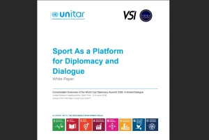 The cover of UNITAR's Sport Diplomacy White Paper published in July 2026.
