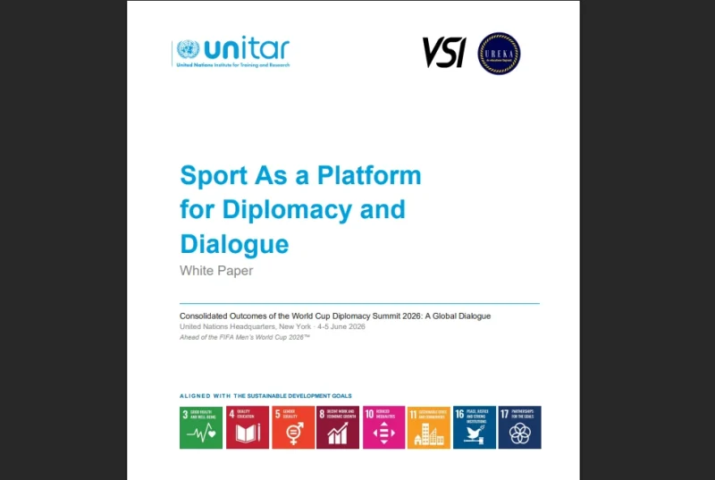 The cover of UNITAR's Sport Diplomacy White Paper published in July 2026.