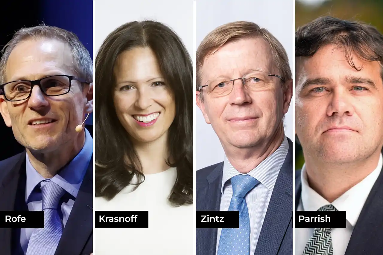 From left: Dr J. Simon Rofe, Dr Lindsay Krasnoff, Dr Thierry Zintz and Dr Richard Parrish.