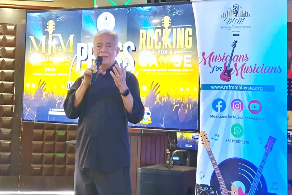 Musicians for Musicians president Francis Danker addressing the press at the launch.