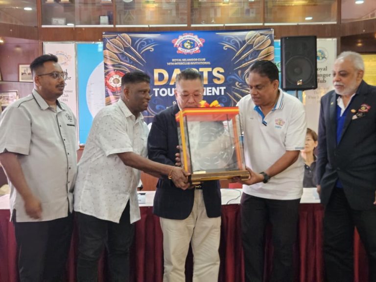 Royal Selangor Club members at the press conference announcing the 14th RSC Darts Competition.